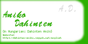 aniko dahinten business card