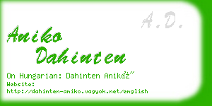 aniko dahinten business card